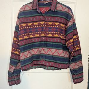 Vintage 80s/90s Southwestern Woven Cropped Shacket